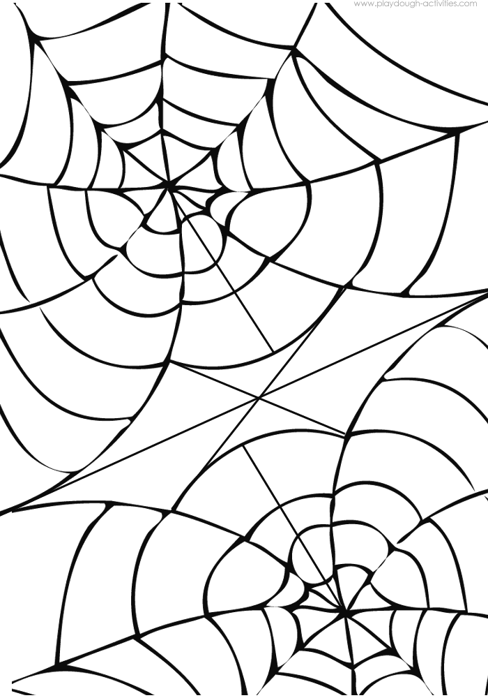 Spider web pattern colouring picture printable