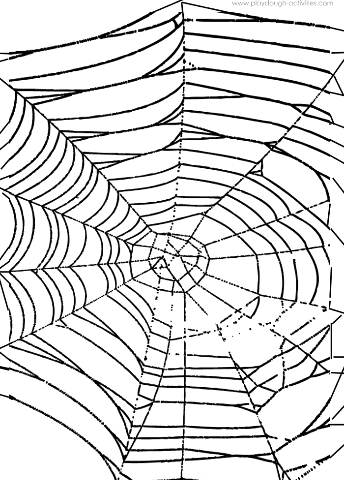 Spooky spiderweb outline template