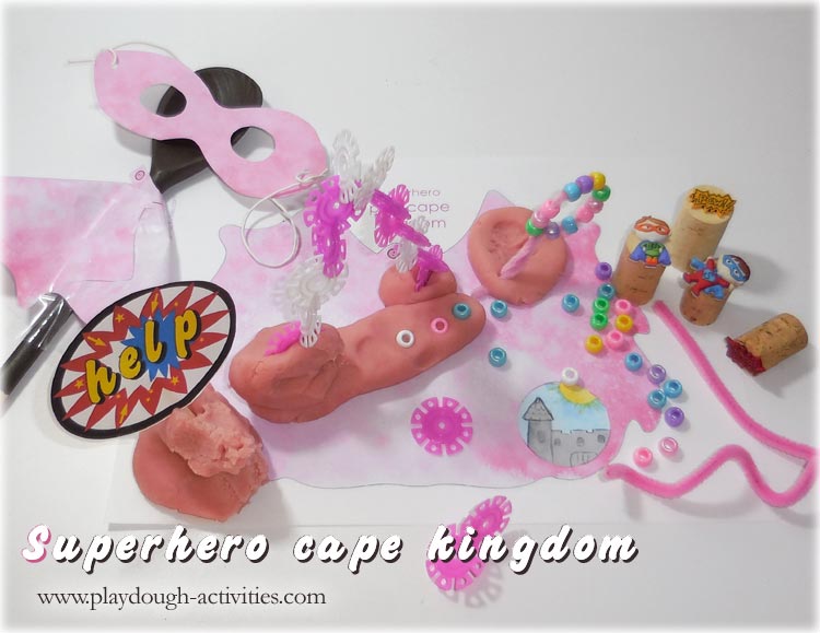 Pink playdough superhero cape kingdom
