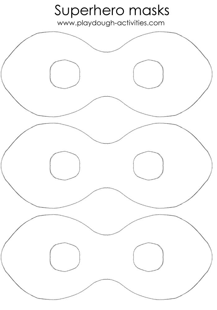 superhero face mask outline templates pattern