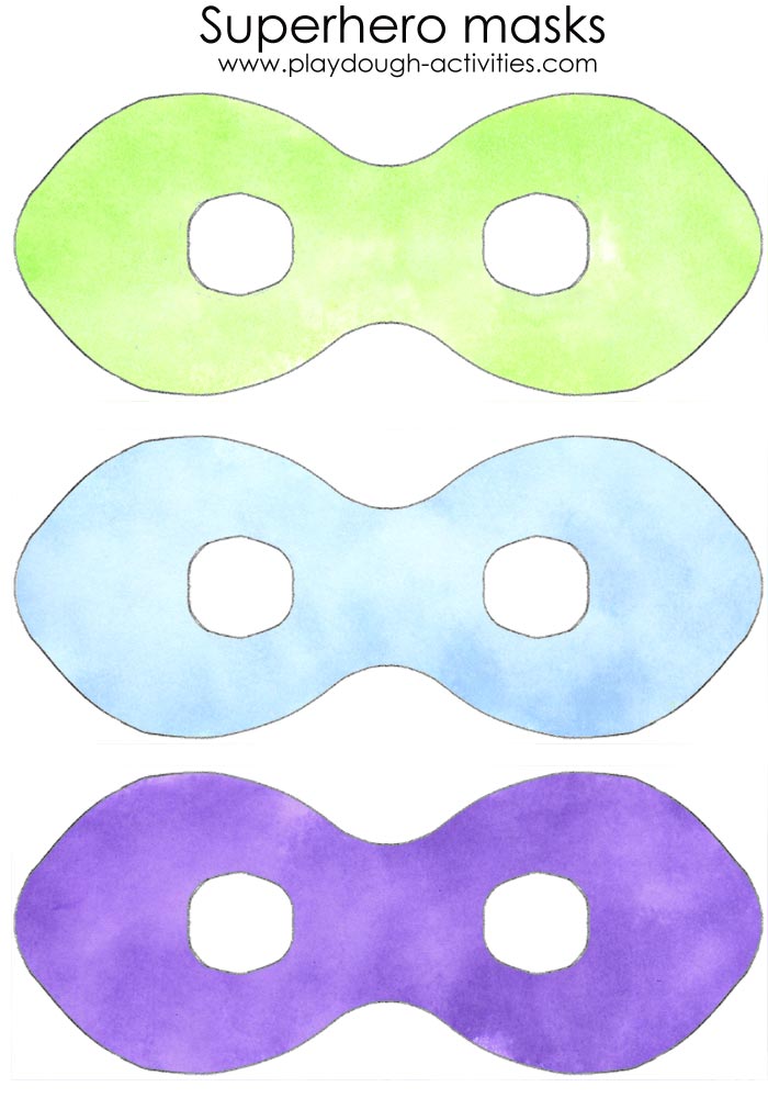 green blue and purple superhero face mask printable pictures