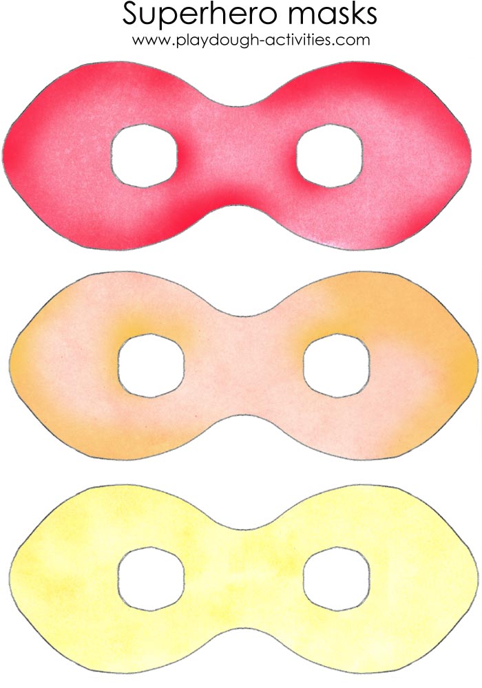 red orange and yellow superhero face mask printable pictures