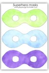 green blue purple super hero face mask printables