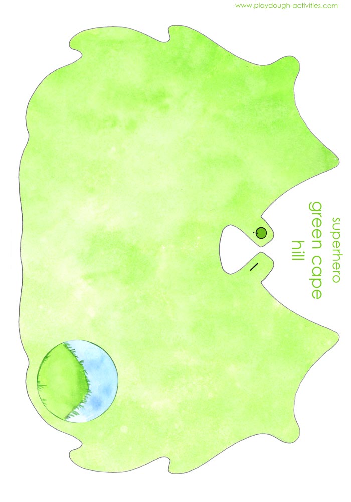 Superhero green cape hill - rescue adventure
