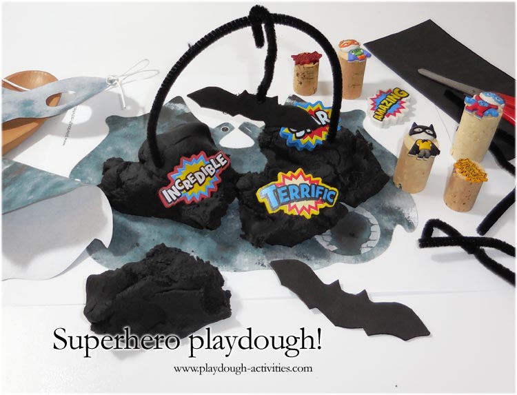 superhero playdough activity idea