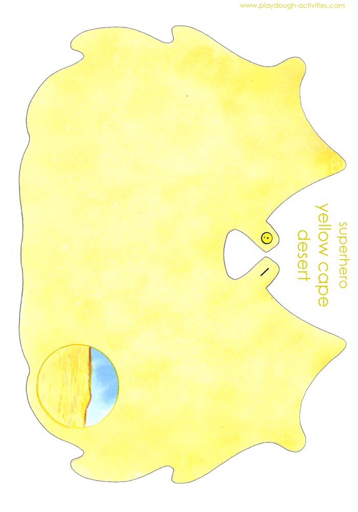 Superhero yellow cape desert - rescue adventure