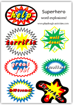 Superhero word bubbles - comic style speech explosions