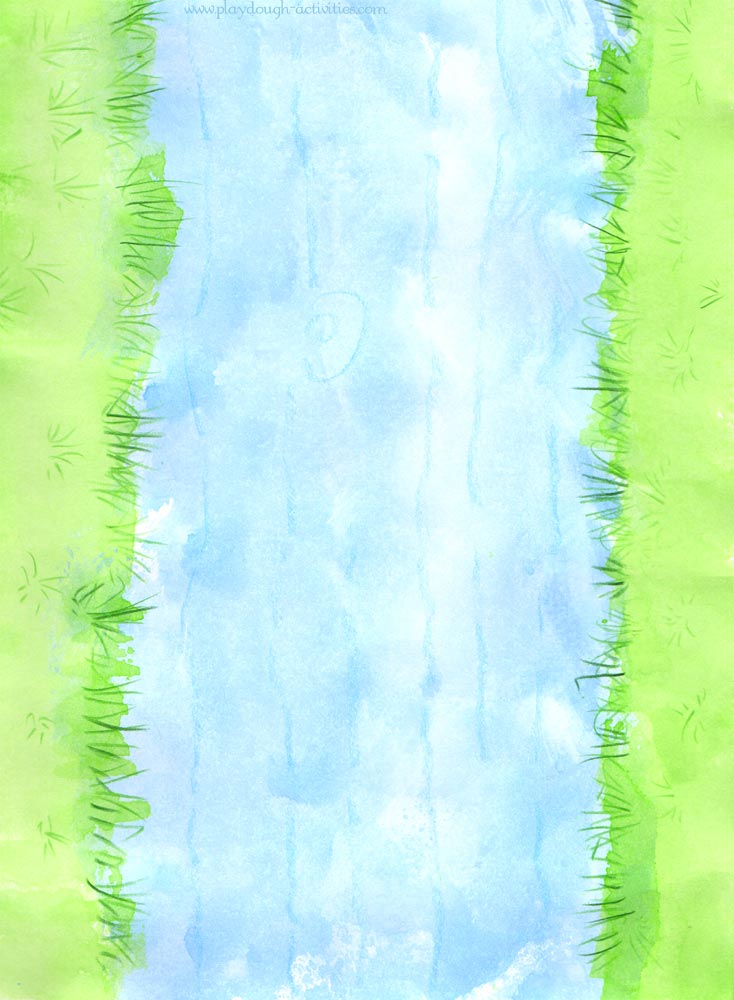Tadpole stream playdough mat printable