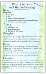 Game play rules for the Billy Goats Gruff and Troll playdough bridge building game