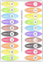 Numbered feathers for preschool counting