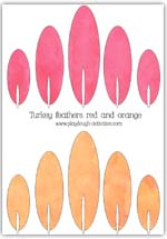 Red and orange feather templates