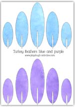 Blue and purple feather templates