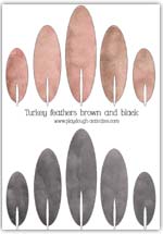 Brown and black feather templates