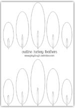 Outline feathers template - vane and rachis