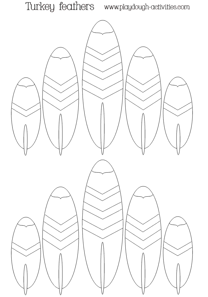 stripe turkey feather outline templates