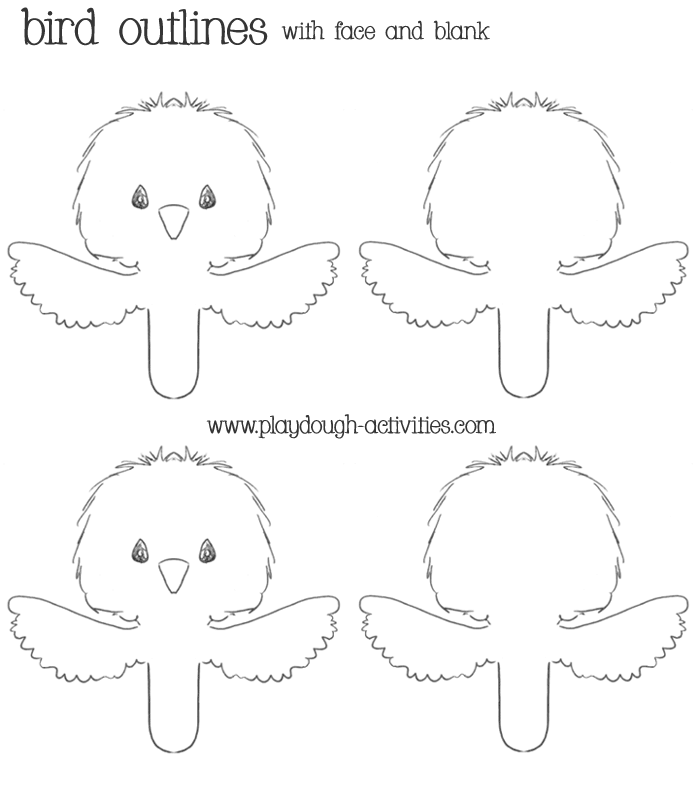 Baby bird chick outline templates