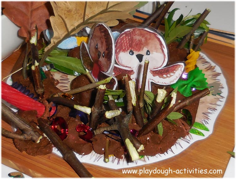 Playdough twig and stick bird nests