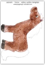 Brown horse template printable - left side
