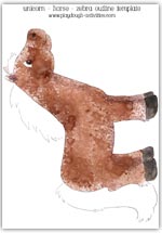 Brown horse printable picture - right side