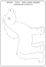 basic horse outline template for unicorn and zebra playdough activities