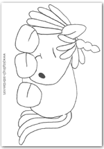 Sleeping unicorn outline template colouring picture