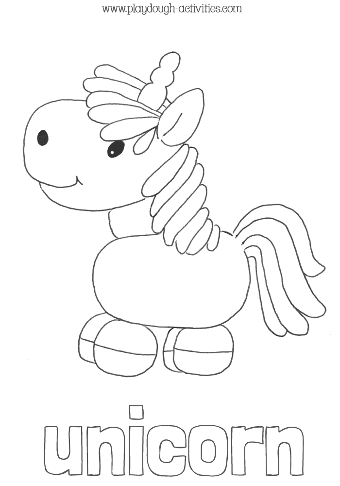 Unicorn outline template colouring picture