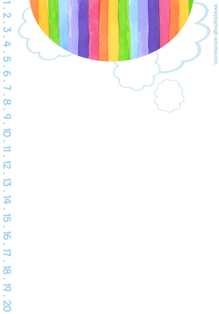 Unicorn game board 1 - playdough cloud counting activity