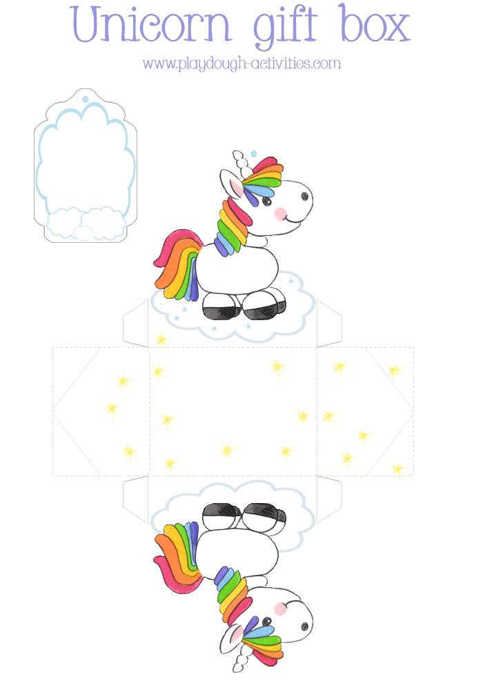 Unicorn gift box template