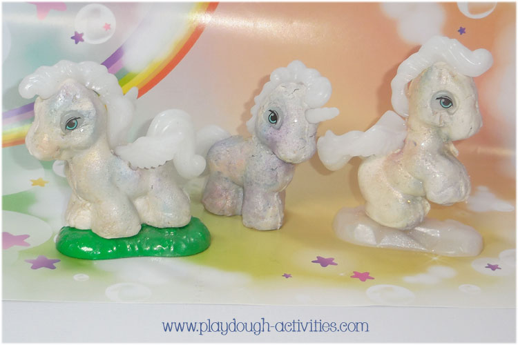 Playdough unicorn pegasus models