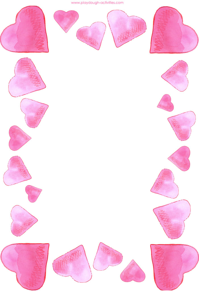 Valentine's day hearts frame - playdough mat