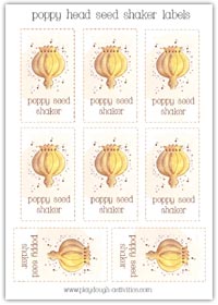 Click to view and print the full page of poppy head seed labels