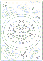 Watermelon slices colouring picture outline