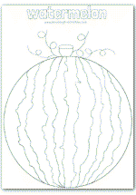 Whole watermelon outline colouring picture