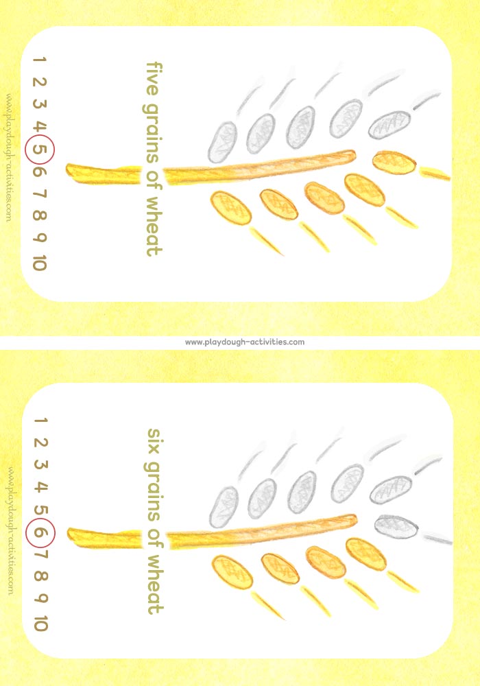 Number cards 5-6 preschool counting playdough activity