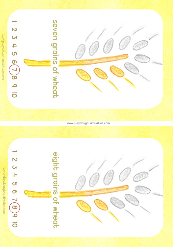 Number cards 7-8 kindergarten counting playdough activity