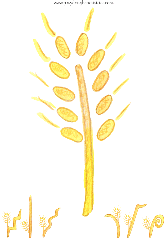 wheat playdough mat tracing activity sheet