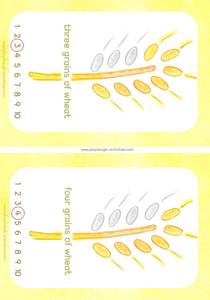 Number cards 3-4 preschool counting playdough activity