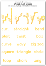 Playdough rope rolling shape mat