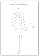 Wheat ear oultine template for playdough, collage and to celebrate Lammas harvest time