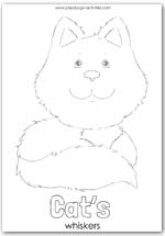 Cat outline template playdough mat printable