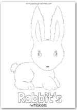 Rabbit outline template playdough mat printable