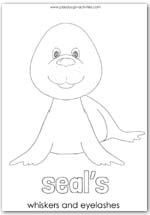 Seal outline template whiskers playdough mat
