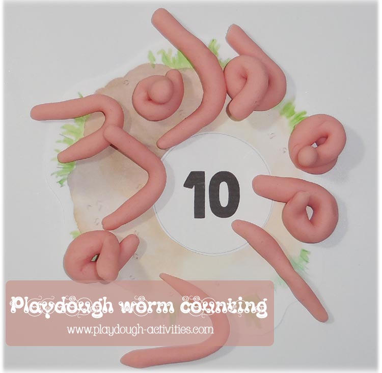Playdough worm activity - early years numeracy