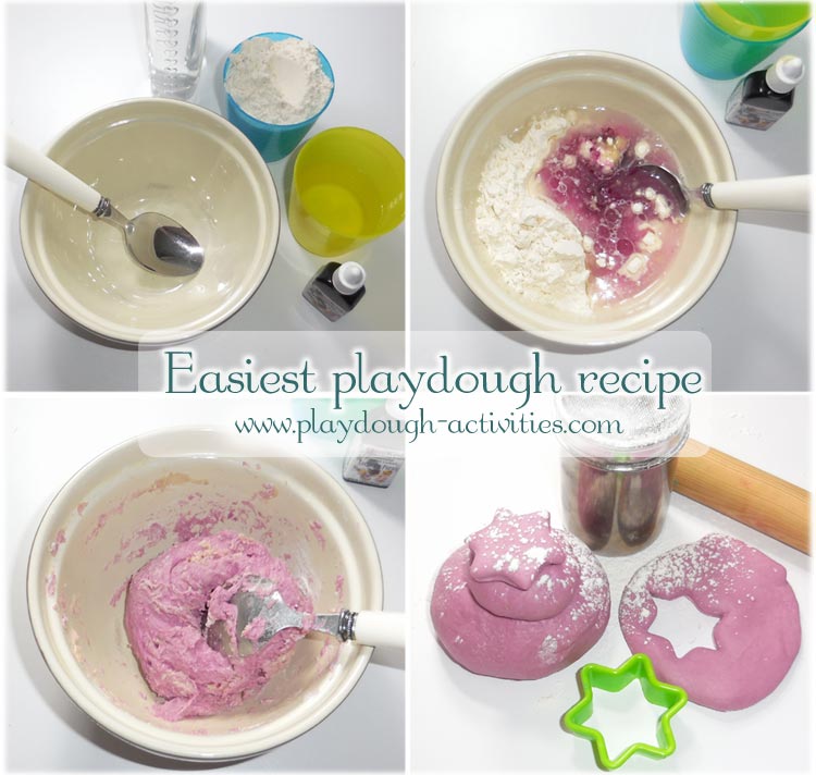 The easiest playdough recipe - flour water & oil