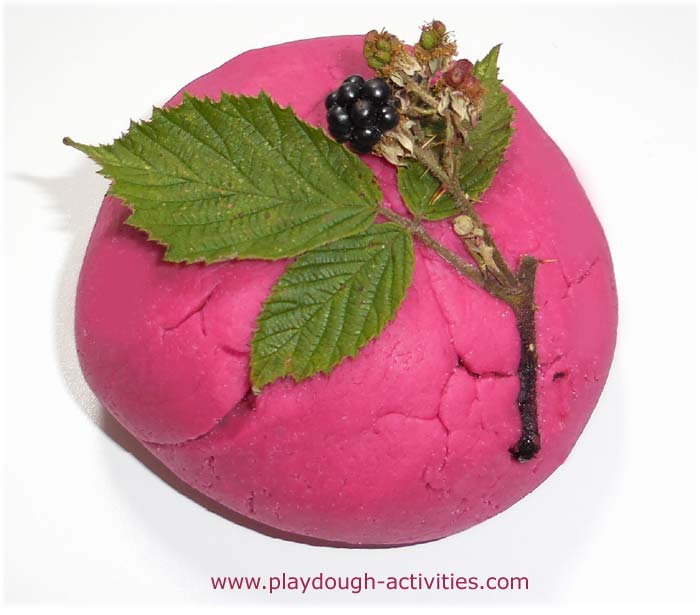 Blackberry playdough a nature activity for preschool children