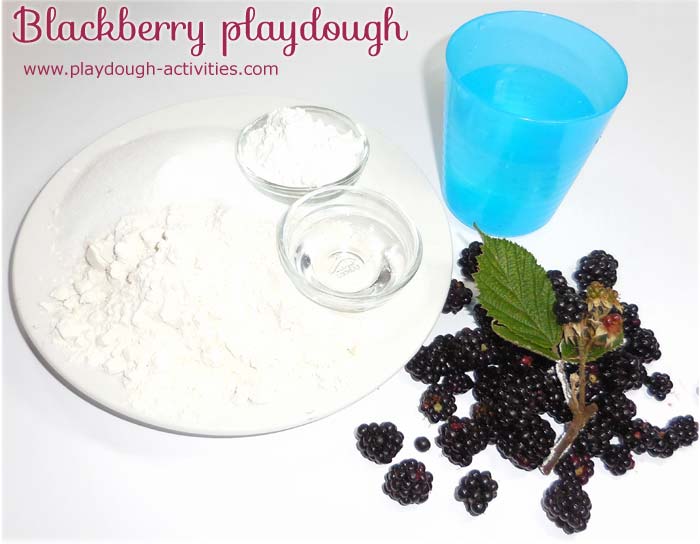 Blackberry playdough recipe - natural dye activity