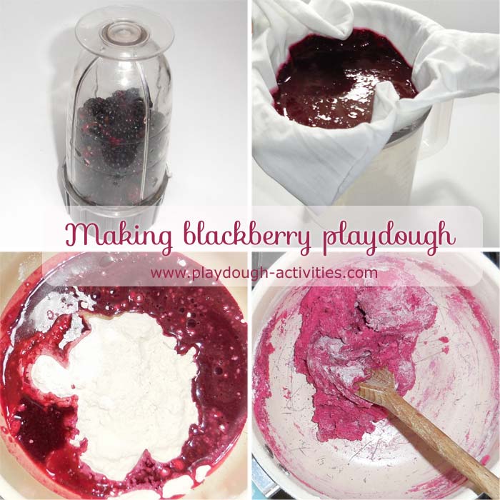 Making a blackerry dye to colour handmade playdough