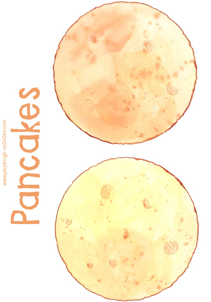 Two pancake images for playdough pancake activities