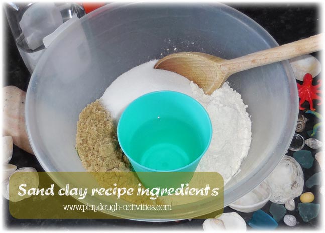 Ingredients for sand clay recipe