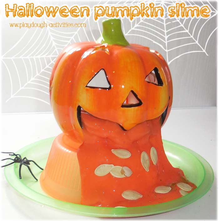 Halloween pumpkin slime recipe